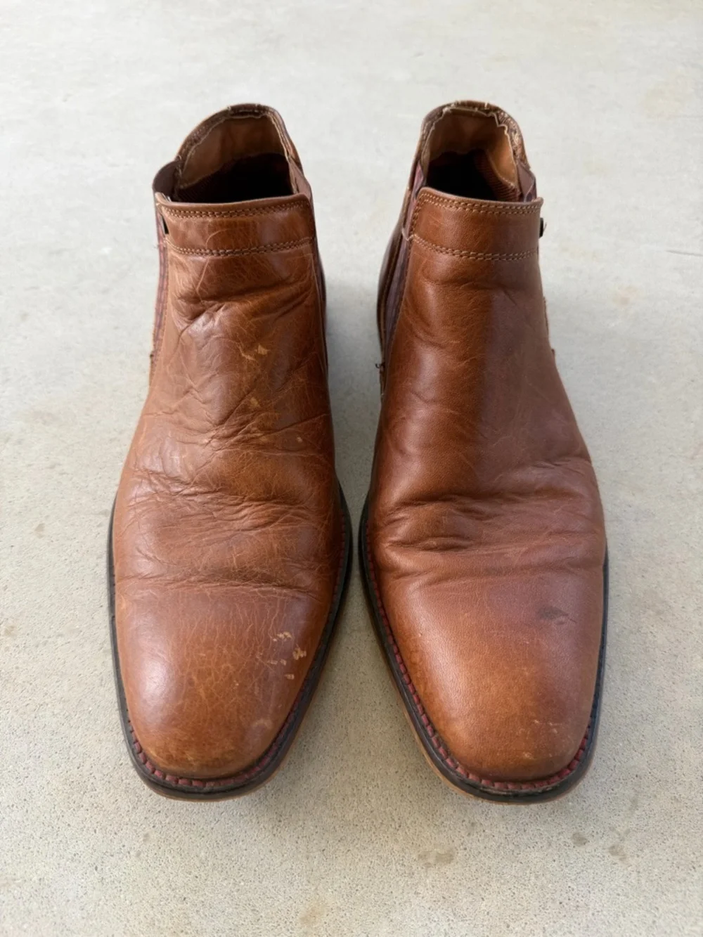 Bull Boxer Brown Leather Ankle Chelsea Boots Men’s Size 9